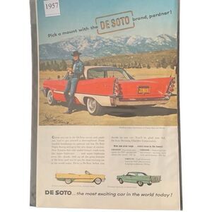 Vintage 1957 De Soto Pick a Mount With the Brand Pardner Ad Advertisement